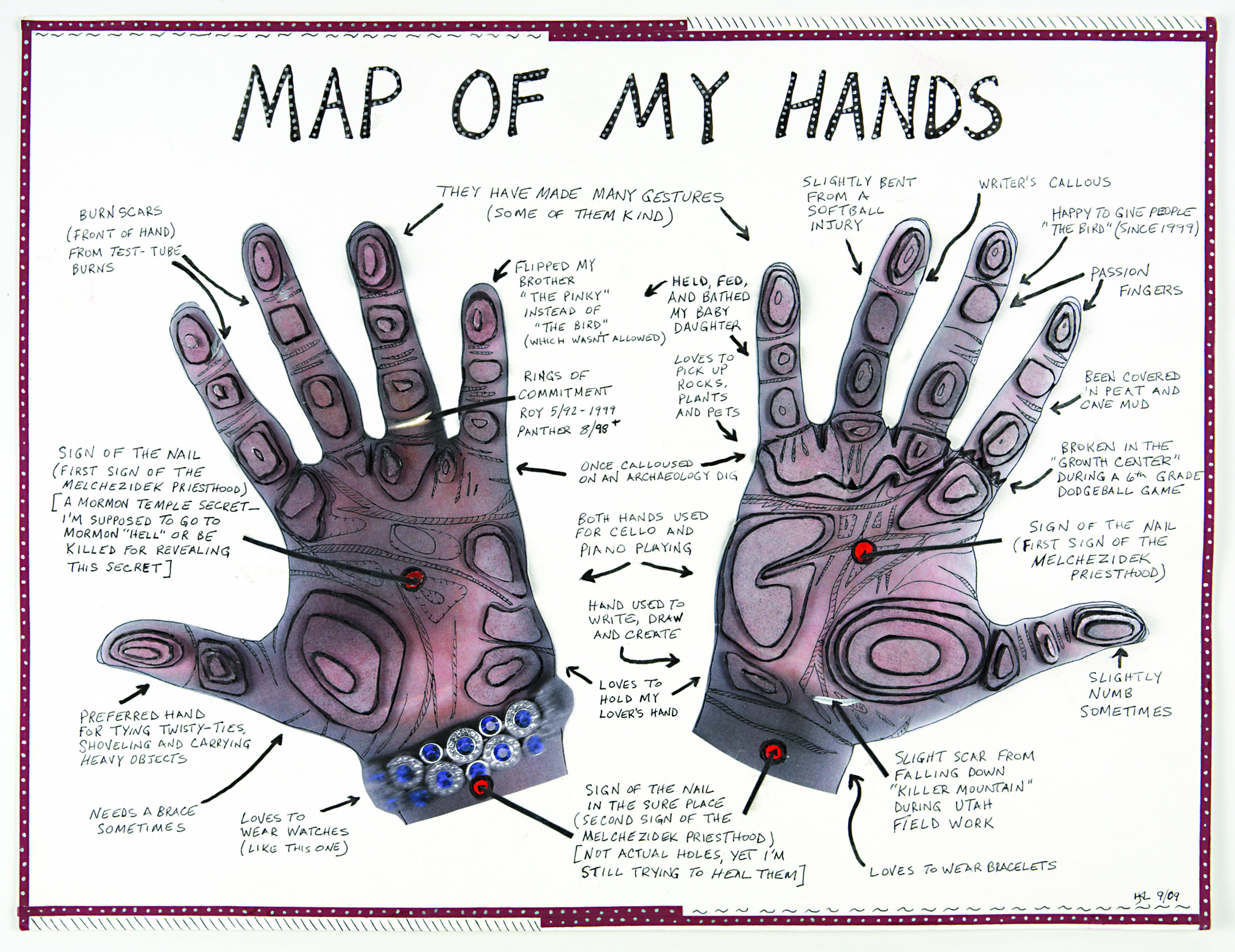 LaMoreaux map of hands composite